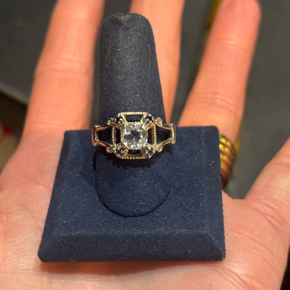 Antique Sterling and Aquamarine Ring